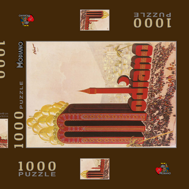 Darstellung des Puzzle Motivs Biró for Modiano 1000 Puzzle Schachtel 3D Modell