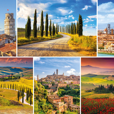 Darstellung des Puzzle Motivs Toskana - Florenz, Siena und Pisa 100 Puzzle 3D Modell