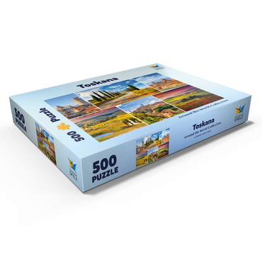 Darstellung des Puzzle Motivs Toskana - Florenz, Siena und Pisa 500 Puzzle Schachtel Ansicht1