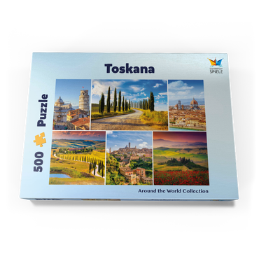 Darstellung des Puzzle Motivs Toskana - Florenz, Siena und Pisa 500 Puzzle Schachtel Ansicht3