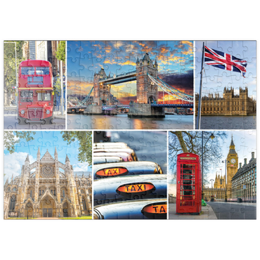 Darstellung des Puzzle Motivs puzzleplate London - Big Ben, Tower Bridge und Westminster Abbey 200 Puzzle