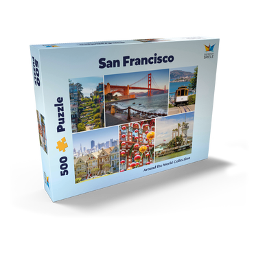 Darstellung des Puzzle Motivs San Francisco - Golden Gate Bridge und Lombard Street 500 Puzzle Schachtel Ansicht2