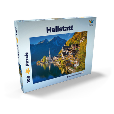 Darstellung des Puzzle Motivs Hallstatt in Österreich, Hallstätter See - Unesco Weltkulturerbe 100 Puzzle Schachtel Ansicht2