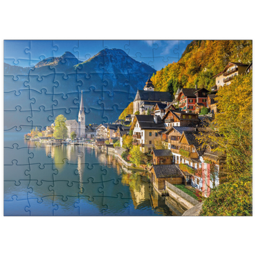 Darstellung des Puzzle Motivs puzzleplate Hallstatt in Österreich, Hallstätter See - Unesco Weltkulturerbe 100 Puzzle