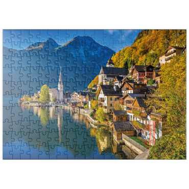 Darstellung des Puzzle Motivs puzzleplate Hallstatt in Österreich, Hallstätter See - Unesco Weltkulturerbe 200 Puzzle