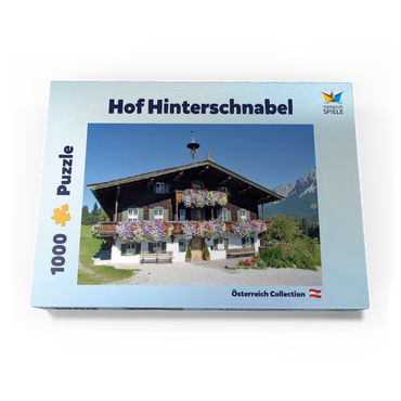 Darstellung des Puzzle Motivs Bergdoktor-Praxis in Ellmau in Tirol, Wilder Kaiser, Österreich 1000 Puzzle Schachtel Ansicht3