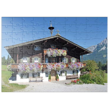 Darstellung des Puzzle Motivs puzzleplate Bergdoktor-Praxis in Ellmau in Tirol, Wilder Kaiser, Österreich 100 Puzzle
