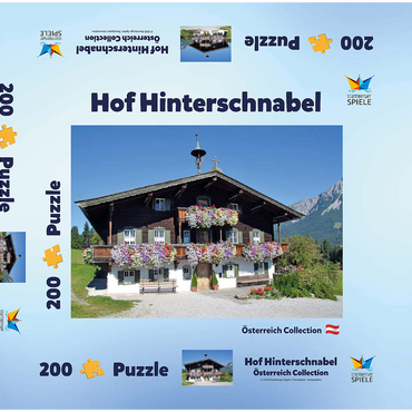 Darstellung des Puzzle Motivs Bergdoktor-Praxis in Ellmau in Tirol, Wilder Kaiser, Österreich 200 Puzzle Schachtel 3D Modell