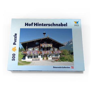 Darstellung des Puzzle Motivs Bergdoktor-Praxis in Ellmau in Tirol, Wilder Kaiser, Österreich 500 Puzzle Schachtel Ansicht3