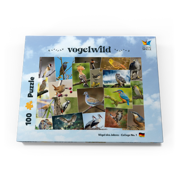 Darstellung des Puzzle Motivs Vögel des Jahres - Collage Nr.1 - Deutschland 100 Puzzle Schachtel Ansicht3