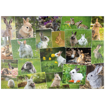 Darstellung des Puzzle Motivs puzzleplate Hasen & Kaninchen - Collage No. 3 1000 Puzzle