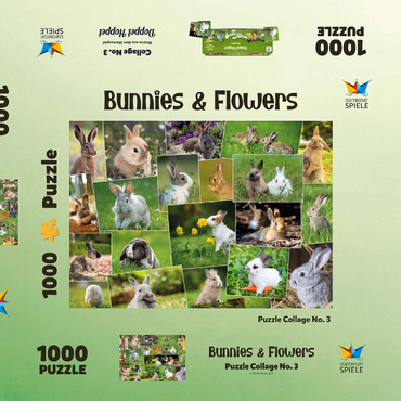 Darstellung des Puzzle Motivs Hasen & Kaninchen - Collage No. 3 1000 Puzzle Schachtel 3D Modell