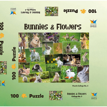 Darstellung des Puzzle Motivs Hasen & Kaninchen - Collage No. 3 100 Puzzle Schachtel 3D Modell