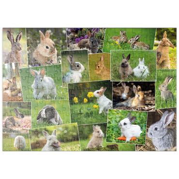 Darstellung des Puzzle Motivs puzzleplate Hasen & Kaninchen - Collage No. 3 200 Puzzle
