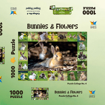 Darstellung des Puzzle Motivs Hasen & Kaninchen - Collage No. 4 1000 Puzzle Schachtel 3D Modell