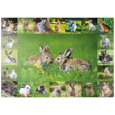 Darstellung des Puzzle Motivs puzzleplate Hasen & Kaninchen - Collage No. 5 1000 Puzzle