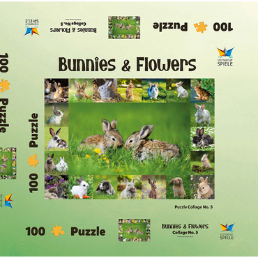 Darstellung des Puzzle Motivs Hasen & Kaninchen - Collage No. 5 100 Puzzle Schachtel 3D Modell