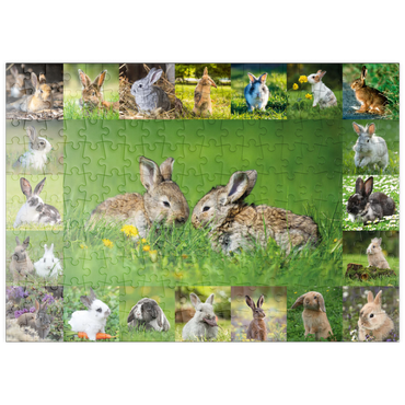 Darstellung des Puzzle Motivs puzzleplate Hasen & Kaninchen - Collage No. 5 200 Puzzle