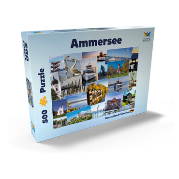 Darstellung des Puzzle Motivs Ammersee Collage No. 3 - Bayern, Deutschland 500 Puzzle Schachtel Ansicht2