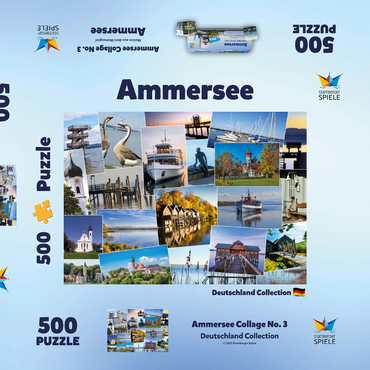 Darstellung des Puzzle Motivs Ammersee Collage No. 3 - Bayern, Deutschland 500 Puzzle Schachtel 3D Modell