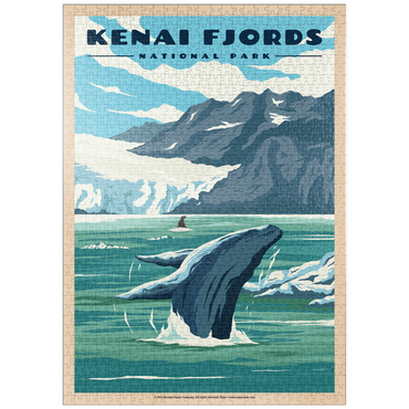 Darstellung des Puzzle Motivs puzzleplate Kenai Fjords National Park - Whale's Haven in Nature, Vintage Travel Poster 1000 Puzzle