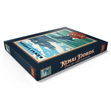 Darstellung des Puzzle Motivs Kenai Fjords National Park - Whale's Haven in Nature, Vintage Travel Poster 200 Puzzle Schachtel Ansicht1