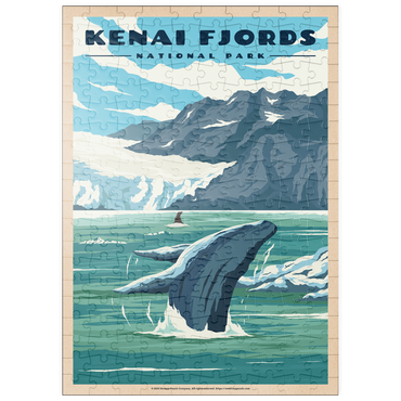 Darstellung des Puzzle Motivs puzzleplate Kenai Fjords National Park - Whale's Haven in Nature, Vintage Travel Poster 200 Puzzle