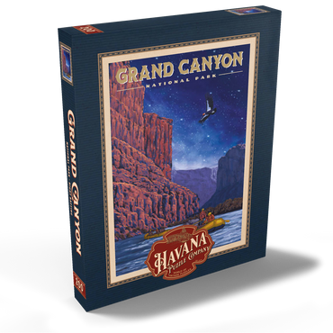 Darstellung des Puzzle Motivs Grand Canyon National Park - Night Rafting, Vintage Travel Poster 200 Puzzle Schachtel Ansicht2