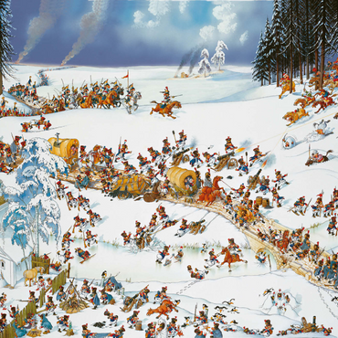 Darstellung des Puzzle Motivs Napoleon's Winter - Jean-Jacques Loup - Cartoon Classics 1000 Puzzle 3D Modell