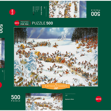 Darstellung des Puzzle Motivs Napoleon's Winter - Jean-Jacques Loup - Cartoon Classics 500 Puzzle Schachtel 3D Modell