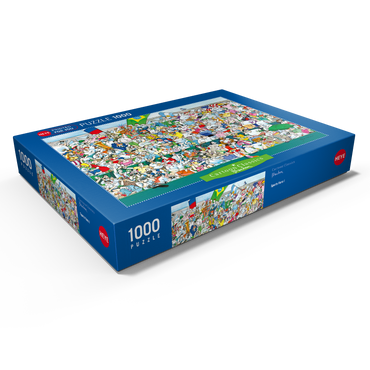 Darstellung des Puzzle Motivs Sports Fans I (Brasilien) - Blachon - Cartoon Classics 1000 Puzzle Schachtel Ansicht1