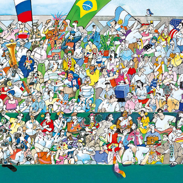 Darstellung des Puzzle Motivs Sports Fans I (Brasilien) - Blachon - Cartoon Classics 500 Puzzle 3D Modell