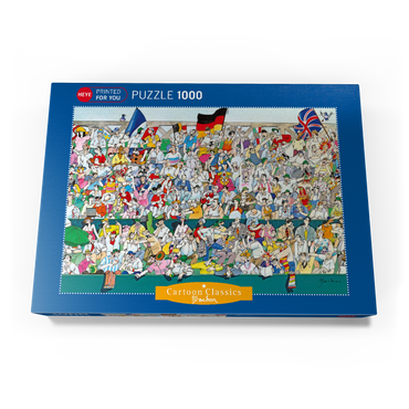 Darstellung des Puzzle Motivs Sports Fans II (Deutschland) - Blachon - Cartoon Classics 1000 Puzzle Schachtel Ansicht3