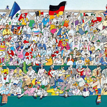 Darstellung des Puzzle Motivs Sports Fans II (Deutschland) - Blachon - Cartoon Classics 1000 Puzzle 3D Modell