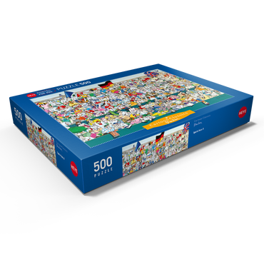 Darstellung des Puzzle Motivs Sports Fans II (Deutschland) - Blachon - Cartoon Classics 500 Puzzle Schachtel Ansicht1