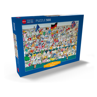 Darstellung des Puzzle Motivs Sports Fans II (Deutschland) - Blachon - Cartoon Classics 500 Puzzle Schachtel Ansicht2