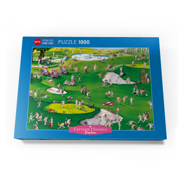 Darstellung des Puzzle Motivs Golfer’s Paradise - Blachon - Cartoon Classics 1000 Puzzle Schachtel Ansicht3