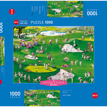 Darstellung des Puzzle Motivs Golfer’s Paradise - Blachon - Cartoon Classics 1000 Puzzle Schachtel 3D Modell