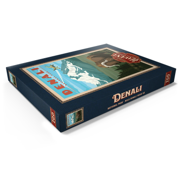 Darstellung des Puzzle Motivs Denali National Park - Wild Denali Musk Ox, Vintage Travel Poster 200 Puzzle Schachtel Ansicht1