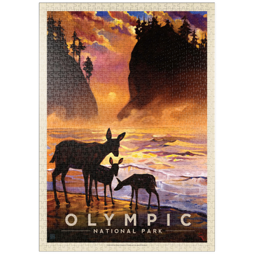Darstellung des Puzzle Motivs puzzleplate Olympic National Park: Magical Moment, Vintage Poster 1000 Puzzle