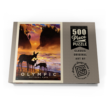 Darstellung des Puzzle Motivs Olympic National Park: Magical Moment, Vintage Poster 500 Puzzle Schachtel Ansicht3