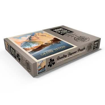 Darstellung des Puzzle Motivs Grand Teton National Park: Winter Hush, Vintage Poster 1000 Puzzle Schachtel Ansicht1