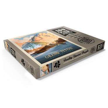 Darstellung des Puzzle Motivs Grand Teton National Park: Winter Hush, Vintage Poster 100 Puzzle Schachtel Ansicht1
