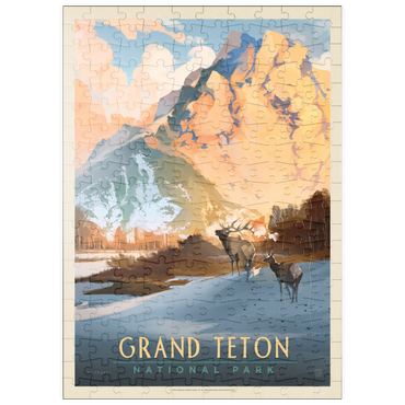 Darstellung des Puzzle Motivs puzzleplate Grand Teton National Park: Winter Hush, Vintage Poster 200 Puzzle
