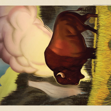 Darstellung des Puzzle Motivs Yellowstone National Park: Art Deco Bison, Vintage Poster 1000 Puzzle 3D Modell