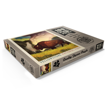 Darstellung des Puzzle Motivs Yellowstone National Park: Art Deco Bison, Vintage Poster 100 Puzzle Schachtel Ansicht1