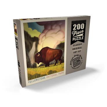 Darstellung des Puzzle Motivs Yellowstone National Park: Art Deco Bison, Vintage Poster 200 Puzzle Schachtel Ansicht2