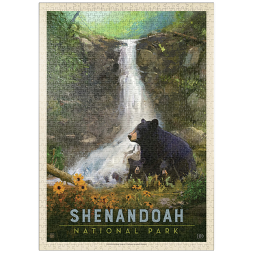 Darstellung des Puzzle Motivs puzzleplate Shenandoah National Park: Bear Family, Vintage Poster 1000 Puzzle