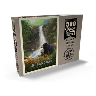 Darstellung des Puzzle Motivs Shenandoah National Park: Bear Family, Vintage Poster 500 Puzzle Schachtel Ansicht2