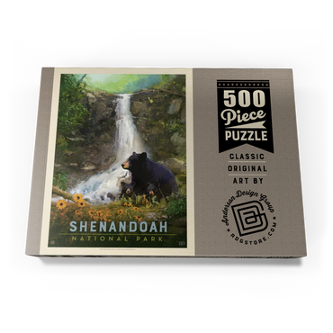 Darstellung des Puzzle Motivs Shenandoah National Park: Bear Family, Vintage Poster 500 Puzzle Schachtel Ansicht3